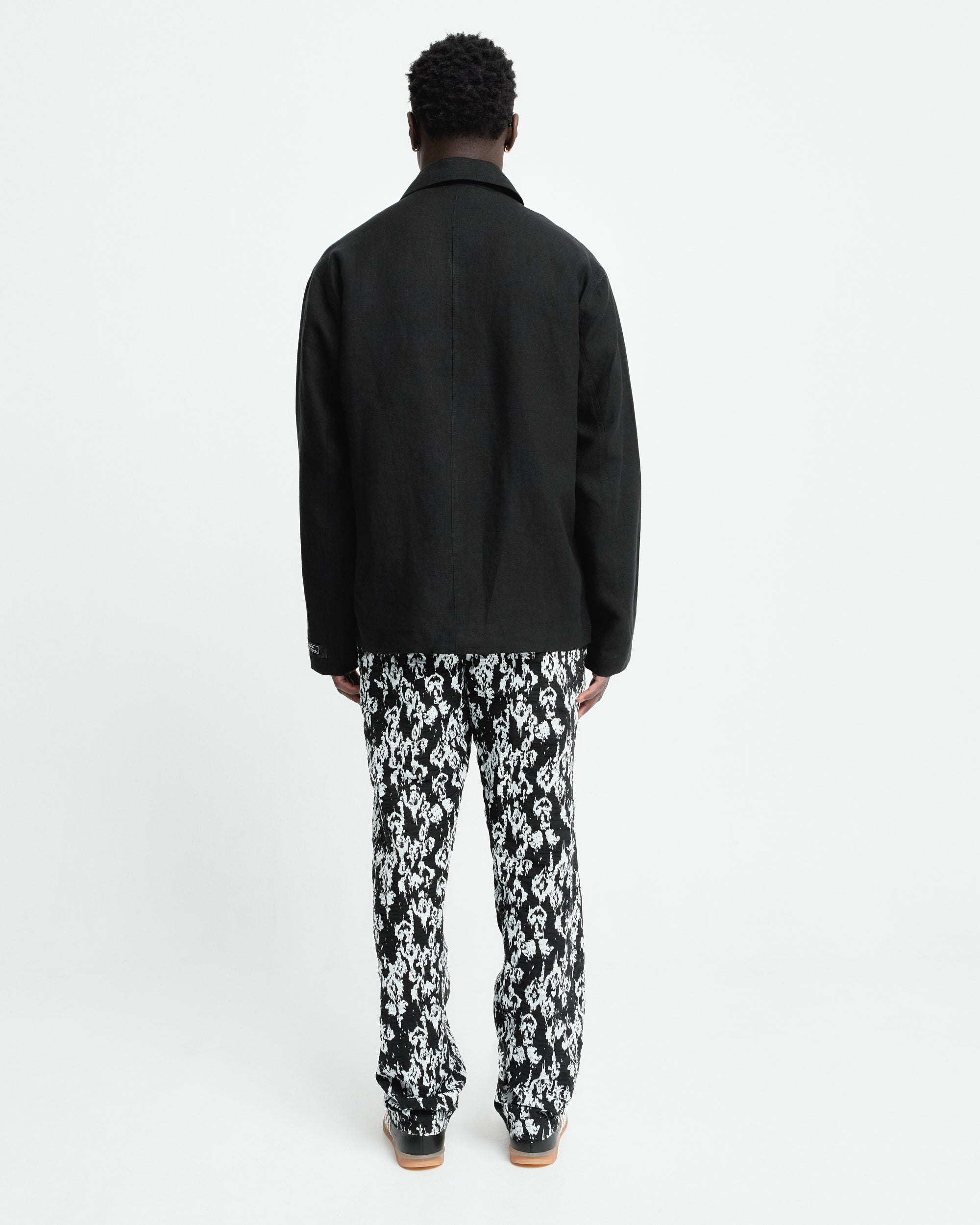 Aneho - Black zipped linen jacket